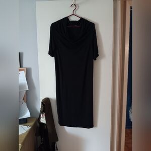 ALPHA MASSIMO REBECCHI Black Viscose Cowl Neck Pullover Dress 46 L